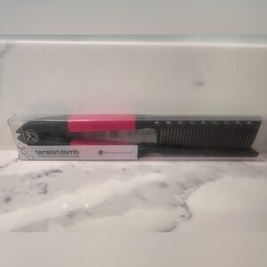 Professional Hair Straightening Tension Comb Black and Pink New One Size